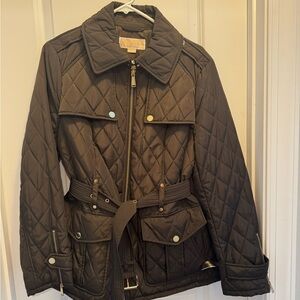 Michael Kors Quilted Utility Jacket in Black